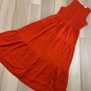 Calvin Klein Orange Red Maxi Dress